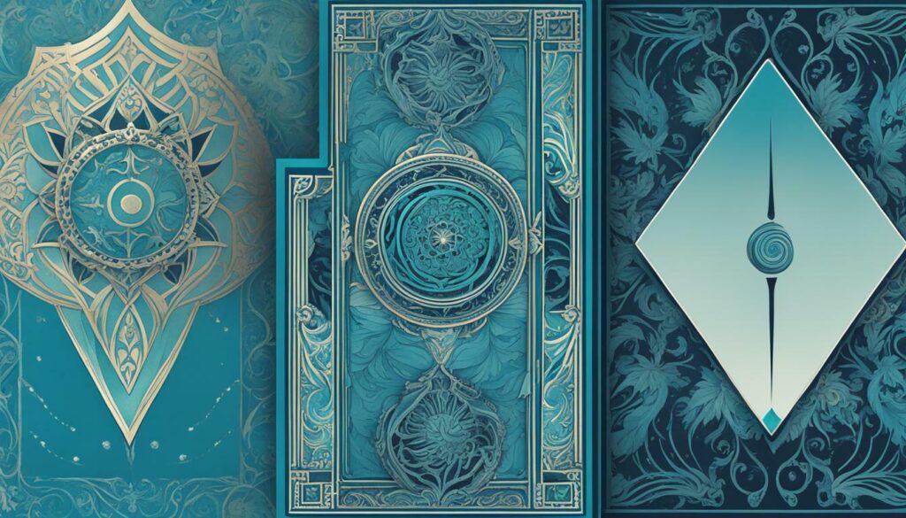 blue and turquoise tarot cards