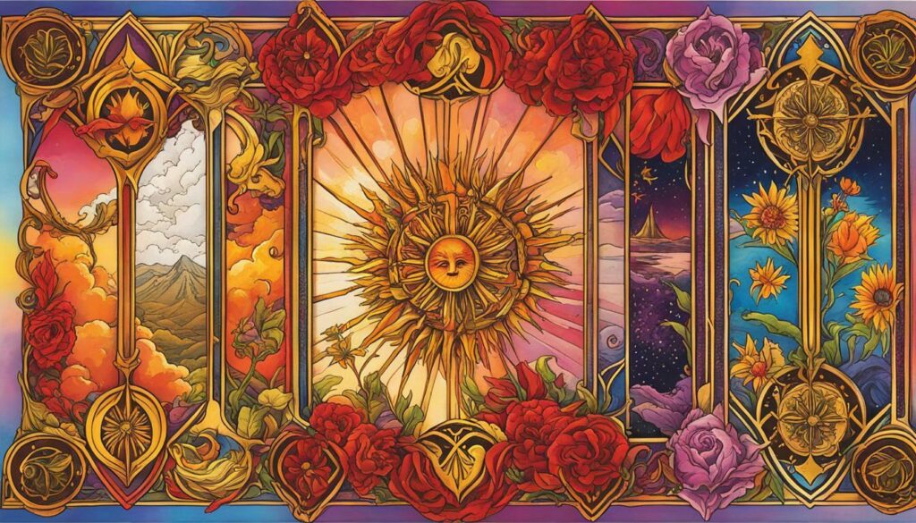 tarot card with vibrant colors