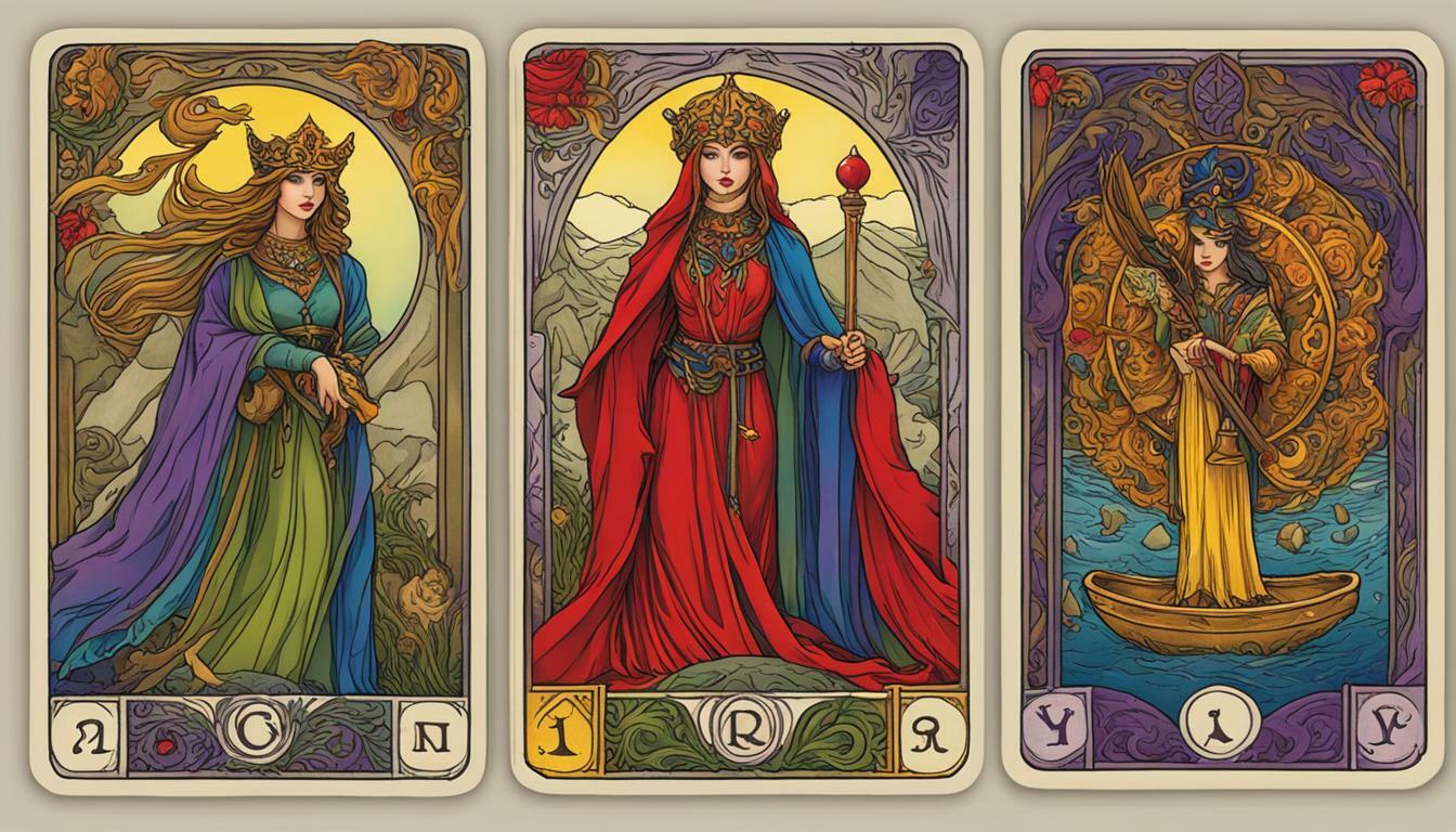tarot cards with colorful background